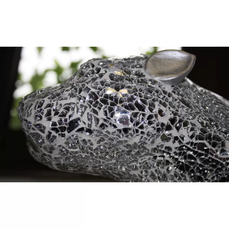 Panther - Statue résine argent<Meubles Moss Cheap