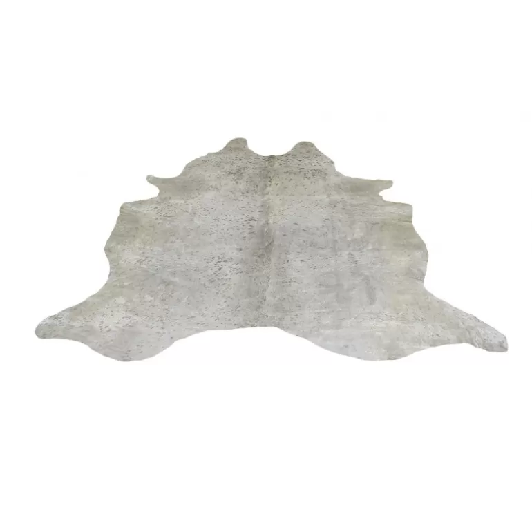 Peau de vache dévorée métallisée blanc et argent - Soraya<Meubles Moss Online