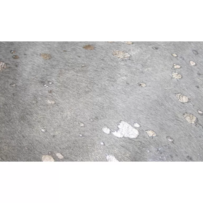 Peau de vache dévorée métallisée blanc et argent - Soraya<Meubles Moss Online