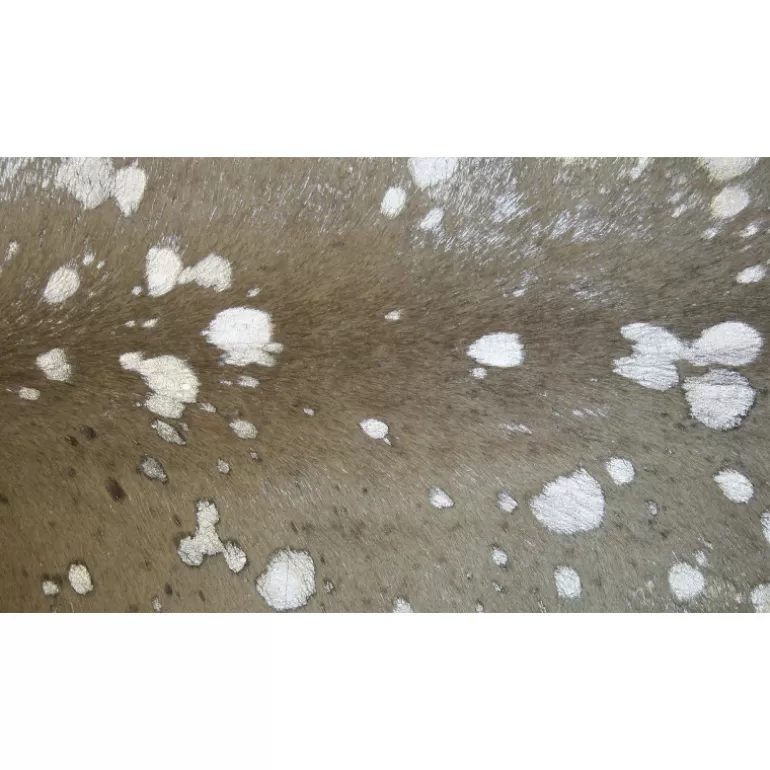 Peau de vache dévorée métallisée blanc et argent - Soraya<Meubles Moss Online