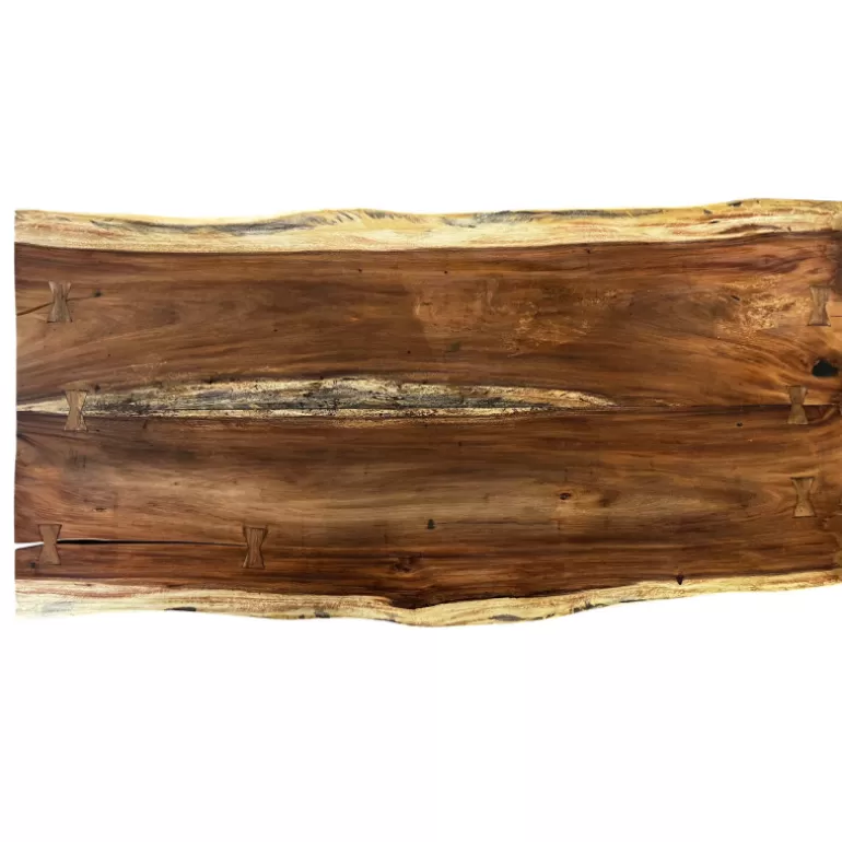 Plateau en bois massif naturel bords live edge 220 x 100 cm - Bali<Meubles Moss Flash Sale