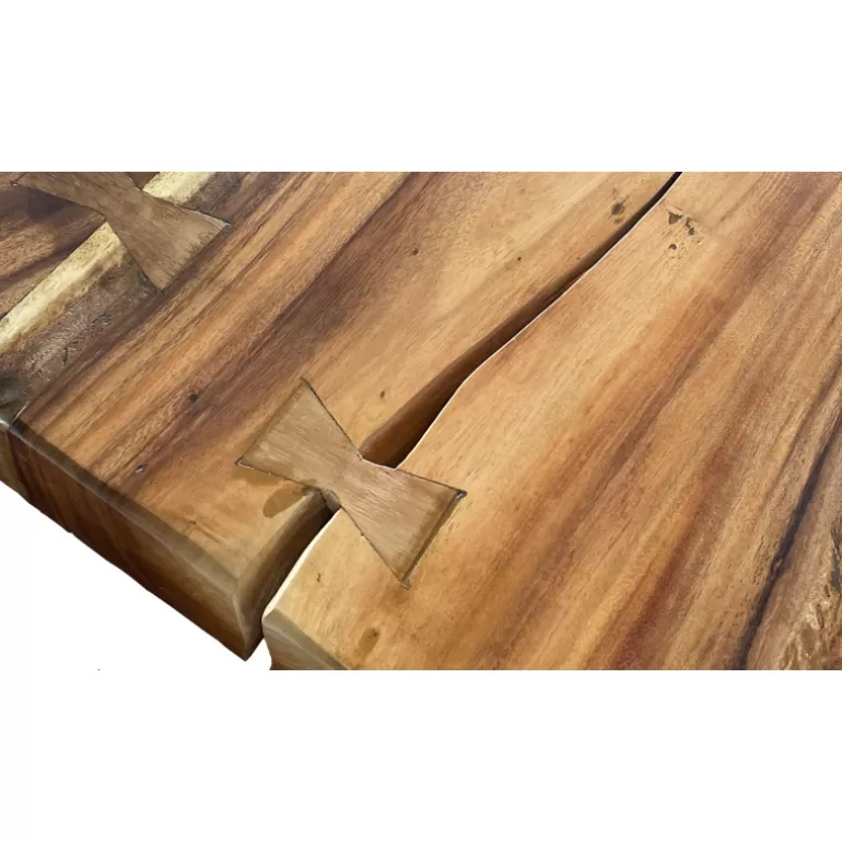Plateau en bois massif naturel bords live edge 220 x 100 cm - Bali<Meubles Moss Flash Sale