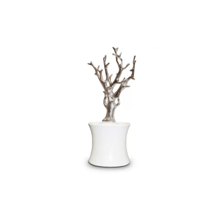 Pot déco blanc et argent - Brench<Meubles Moss Discount