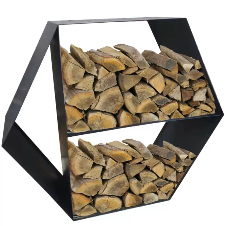Range Bûches Extérieur en acier noir - Kamin range bûches<Meubles Moss Discount