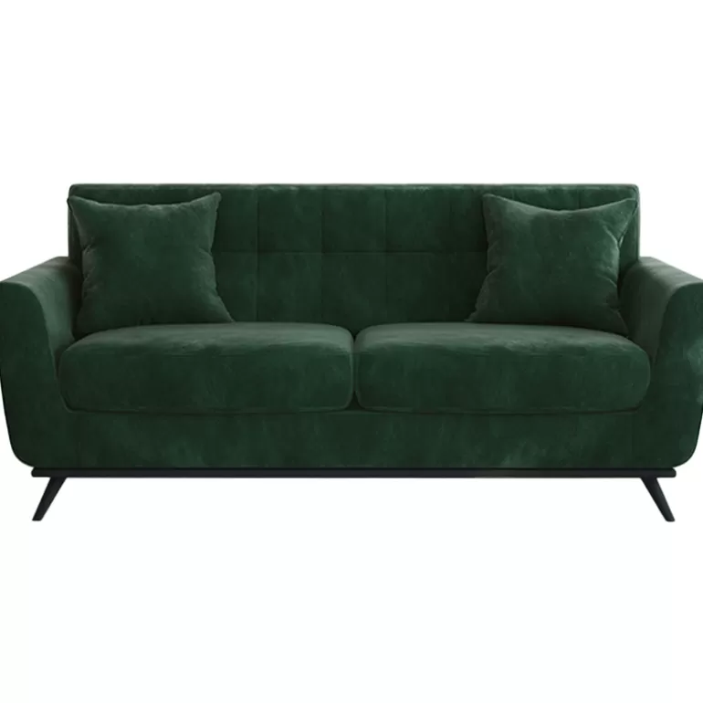 Salon en velours avec canapé 3 places + 2 pl + fauteuil - Stockolm<Meubles Moss Discount