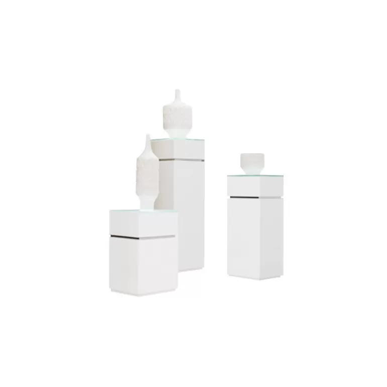 Socle laqué avec éclairage - Whitymi - disponible en 3 tailles<Meubles Moss Discount