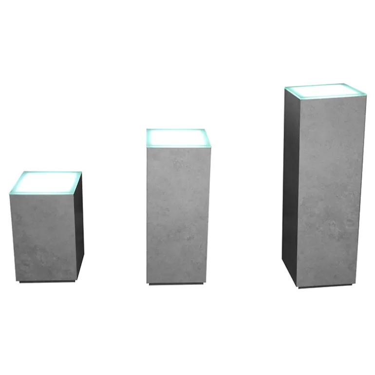 Socle effet éclairage LED - Whitymi - disponible en 3 tailles<Meubles Moss Online