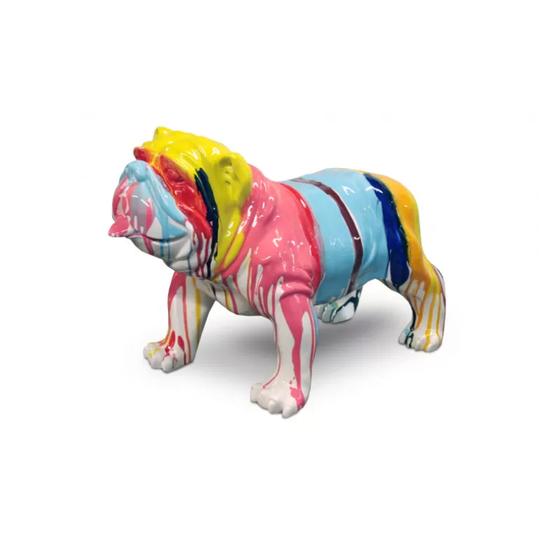 Statue extérieure de chien multicolore 61cm - Bouldog<Meubles Moss Hot