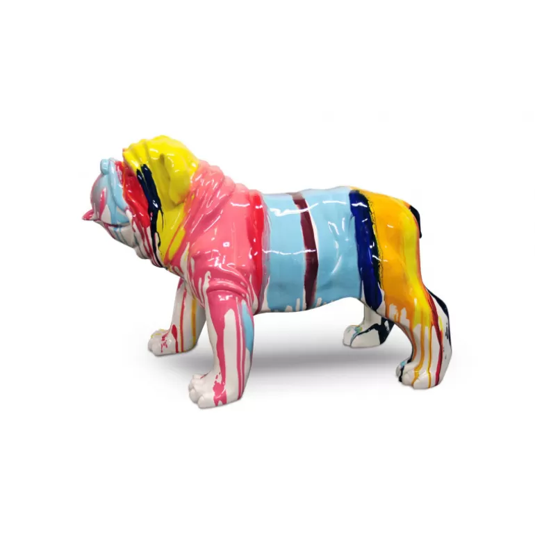 Statue extérieure de chien multicolore 61cm - Bouldog<Meubles Moss Hot