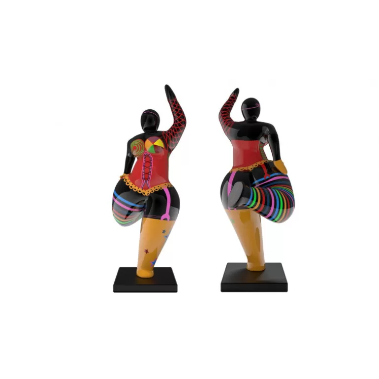 Statue extérieure ronde femme multicolore - Juanita<Meubles Moss Clearance