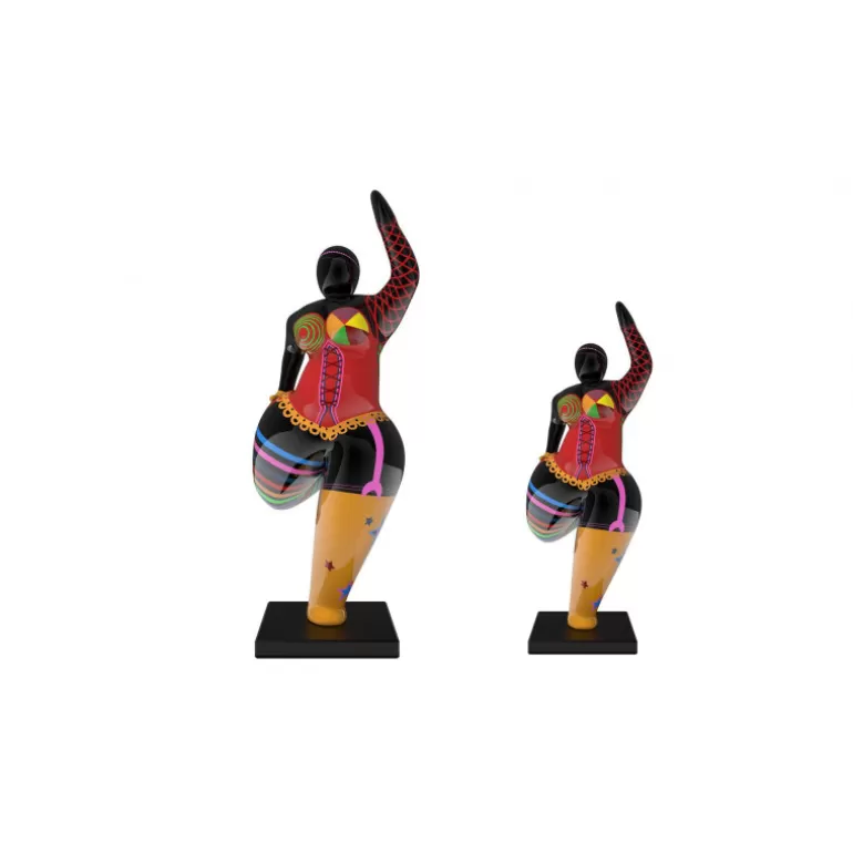 Statue extérieure ronde femme multicolore - Juanita<Meubles Moss Clearance