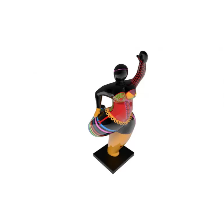 Statue extérieure ronde femme multicolore - Juanita<Meubles Moss Clearance