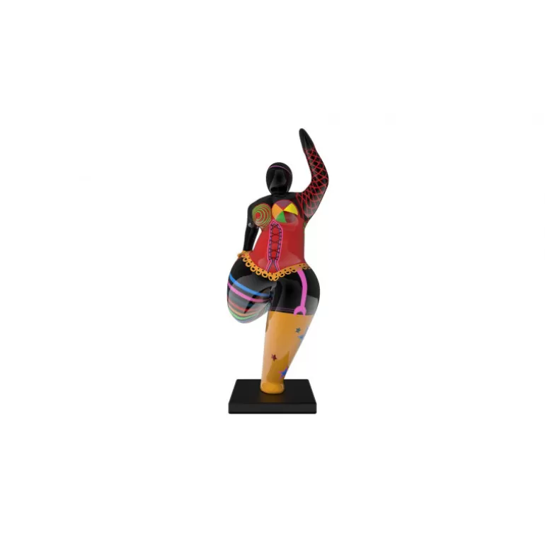 Statue extérieure ronde femme multicolore - Juanita<Meubles Moss Clearance