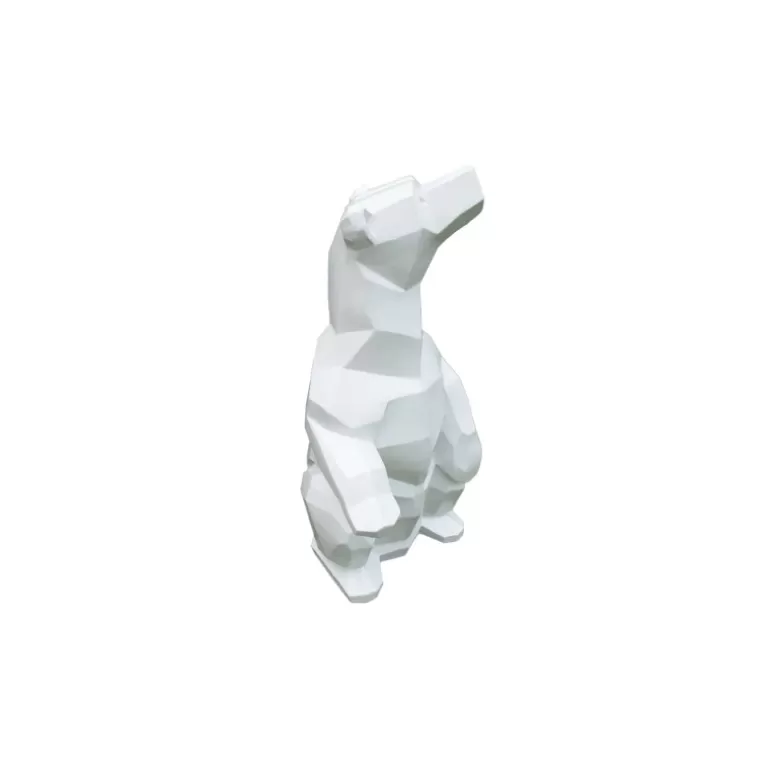 Statue ours origami en fibre de ciment décoration extérieure 100 cm - Balou Blanc<Meubles Moss Clearance