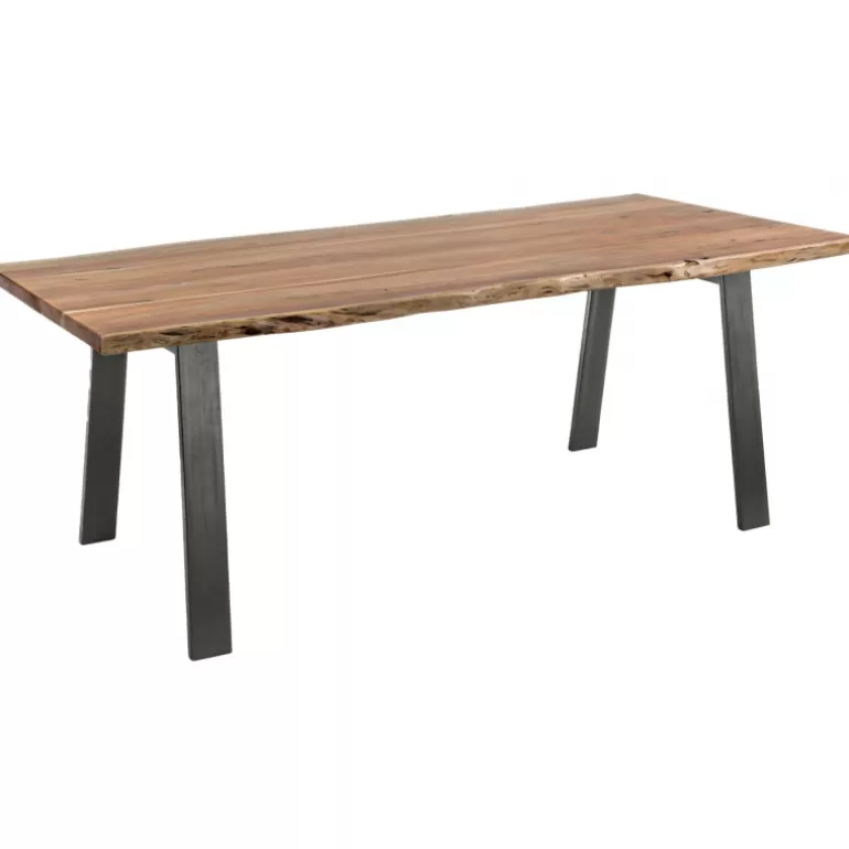Table à dîner en bois massif et pieds en acier - Palerme 200x95<Meubles Moss Fashion