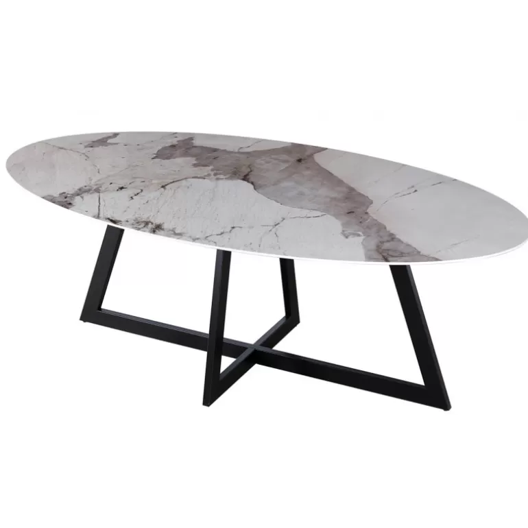 Table à manger en céramique ovale Louison<Meubles Moss Outlet