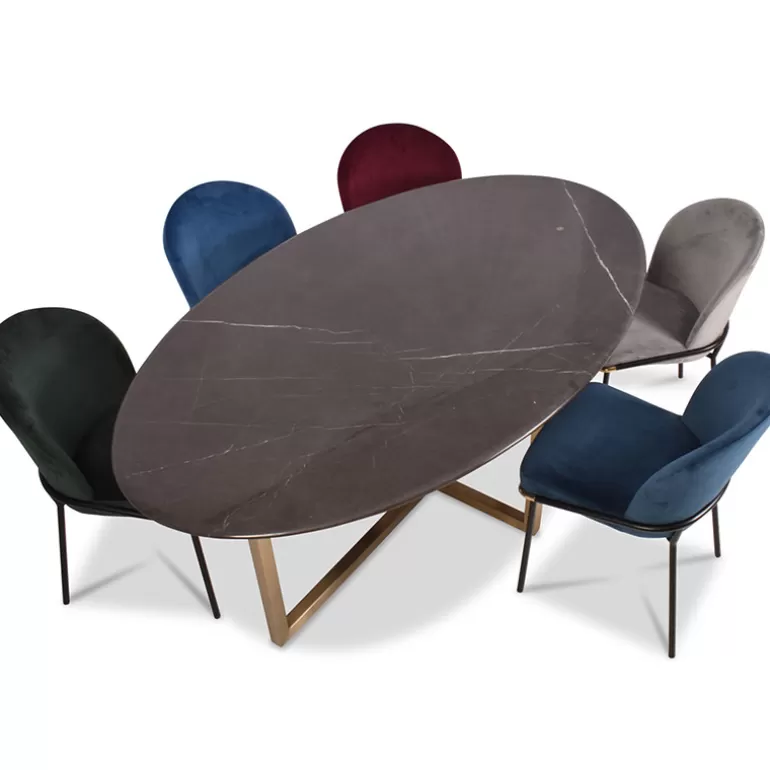 Table à manger en céramique ovale Louison<Meubles Moss Online