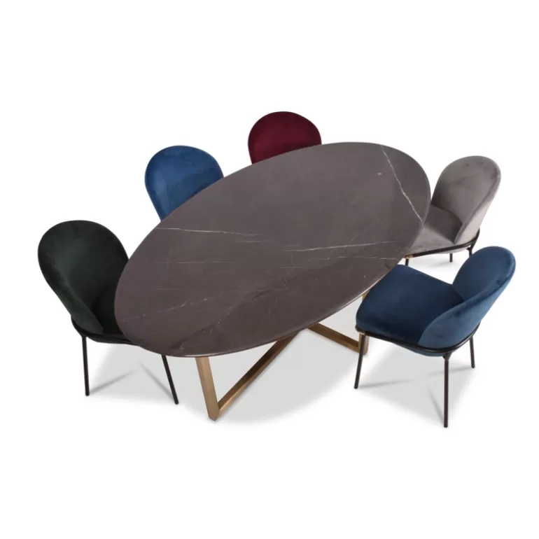 Table à manger en céramique ovale Louison<Meubles Moss Online