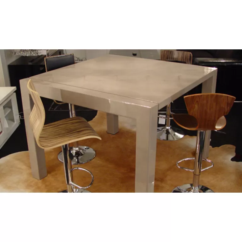 Table à manger haute extensible moderne et laquée - Kalis 140/200x140<Meubles Moss Shop