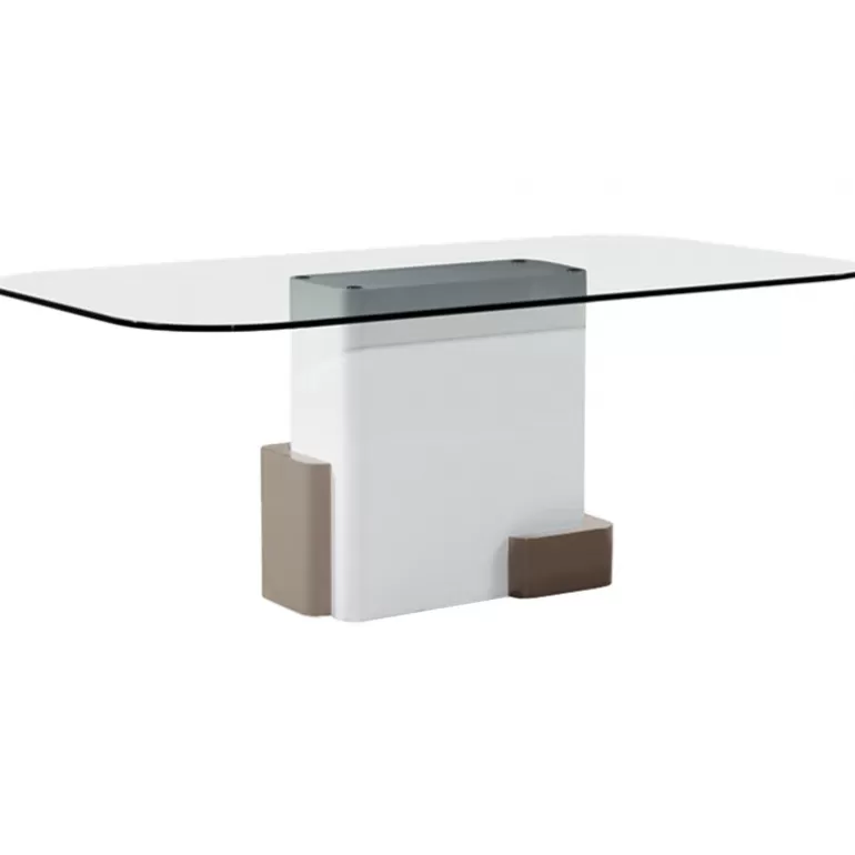 Table à manger rectangulaire avec plateau en verre -Cubik<Meubles Moss Discount