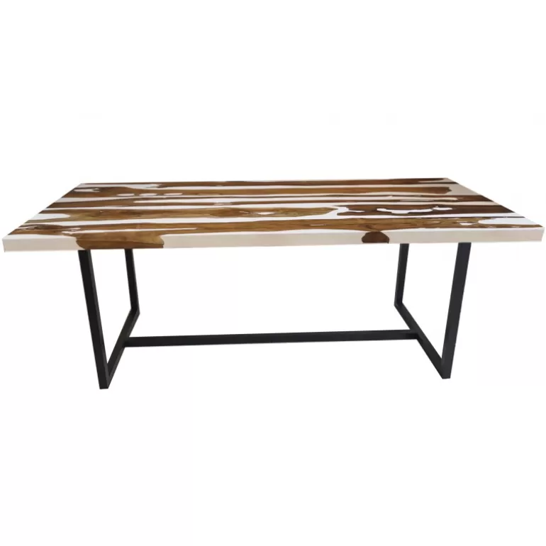 table à manger résine blanche - Azlet<Meubles Moss Fashion