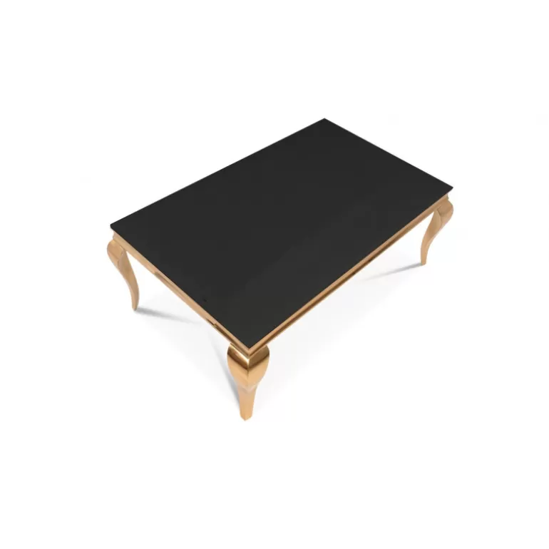 Table basse baroque plateau verre rectangulaire - Betty Dorée 120x70<Meubles Moss Best