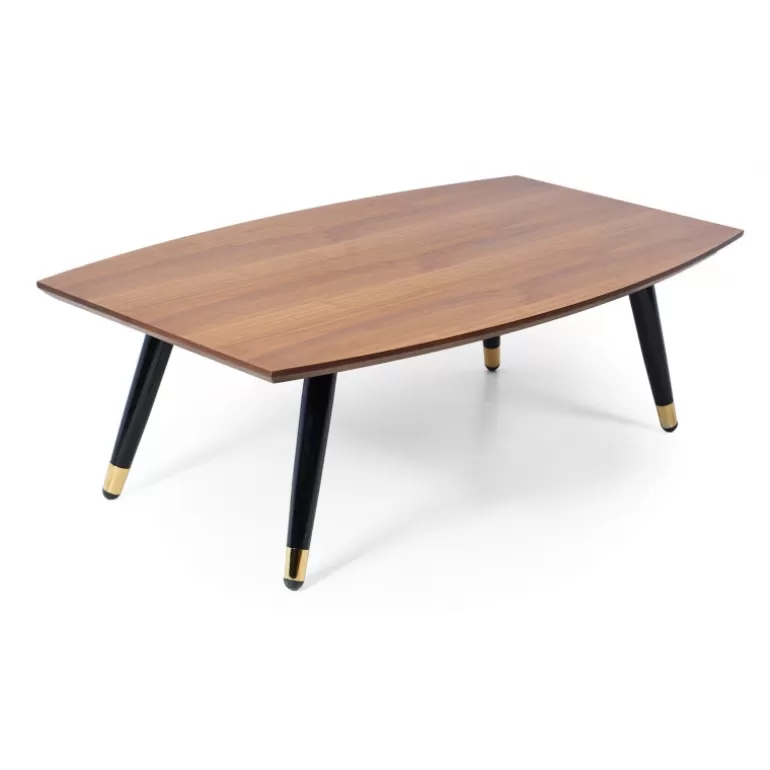 Table basse bois de style rétro piétement métal - Diana 120x70<Meubles Moss Store