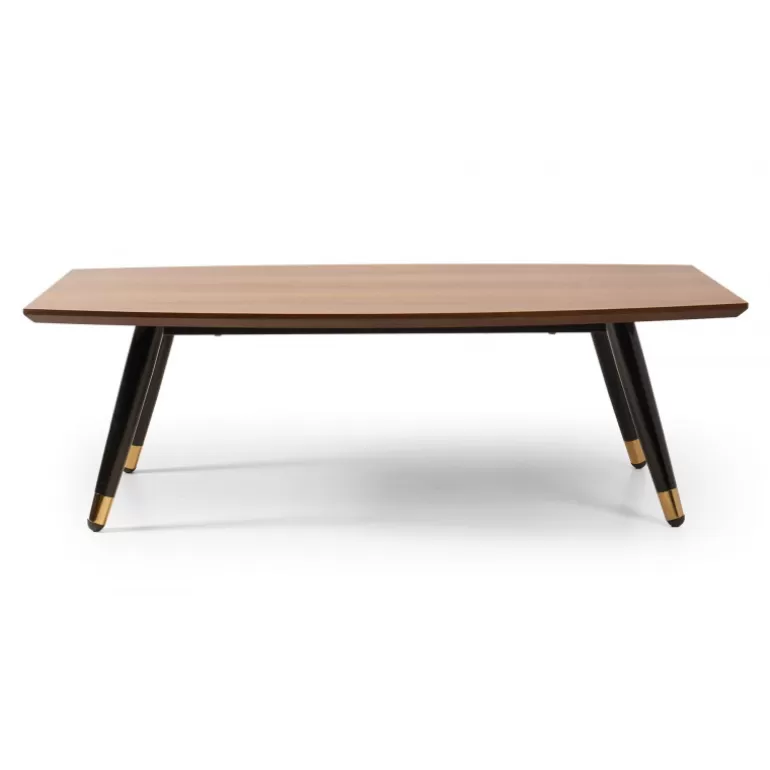 Table basse bois de style rétro piétement métal - Diana 120x70<Meubles Moss Store