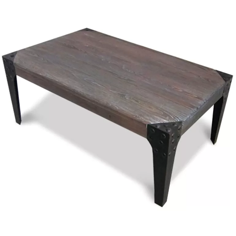Table basse bois industrielle vintage - Chicago 120x74<Meubles Moss Cheap