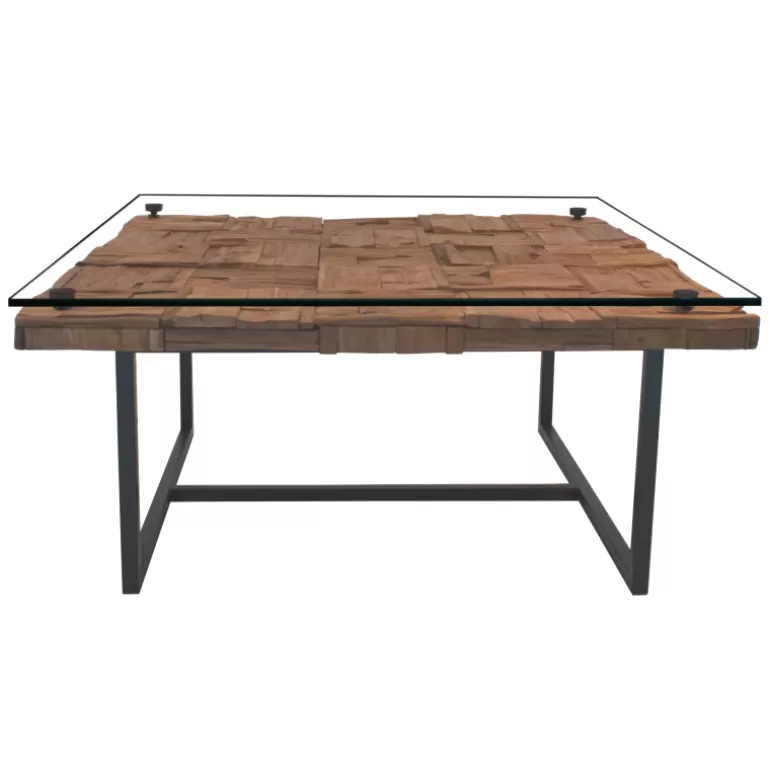 Table basse carrée en bois massif - Alma 100x100<Meubles Moss Cheap