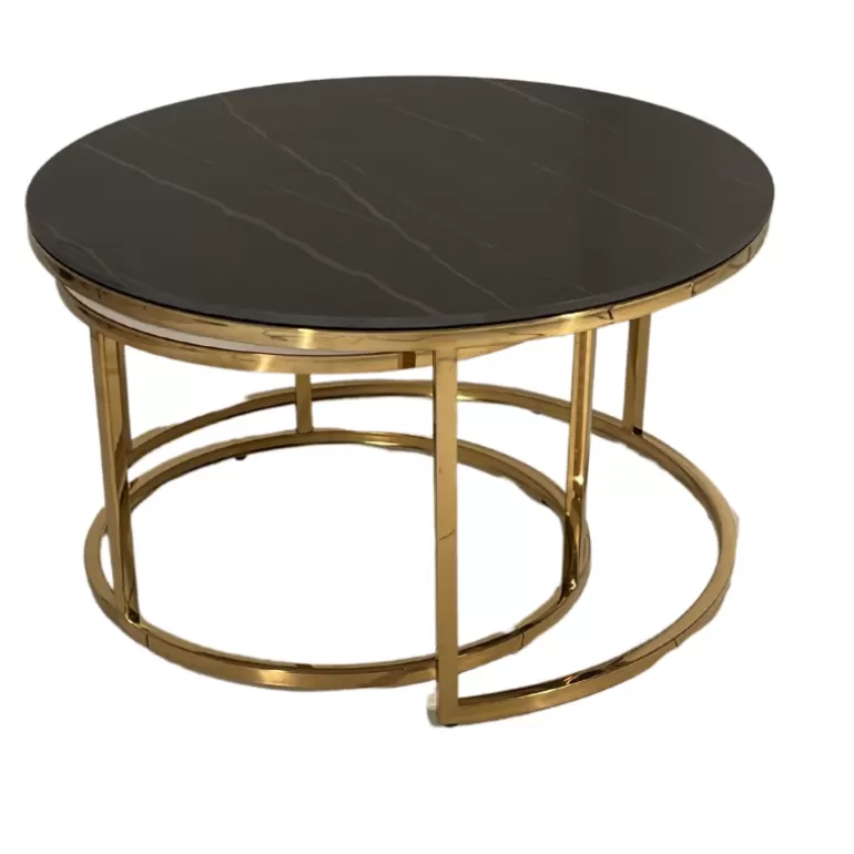 Table basse design – Grand plateau céramique noir & petit plateau céramique blanc<Meubles Moss Best