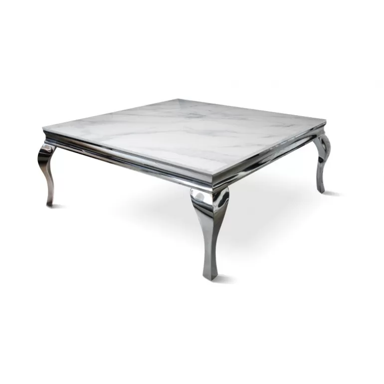 Table basse effet marbre baroque carrée - Betty 110x110<Meubles Moss Online