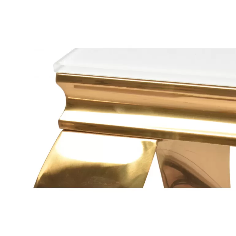 Table basse effet marbre baroque rectangulaire - Betty Dorée 120x70<Meubles Moss Clearance