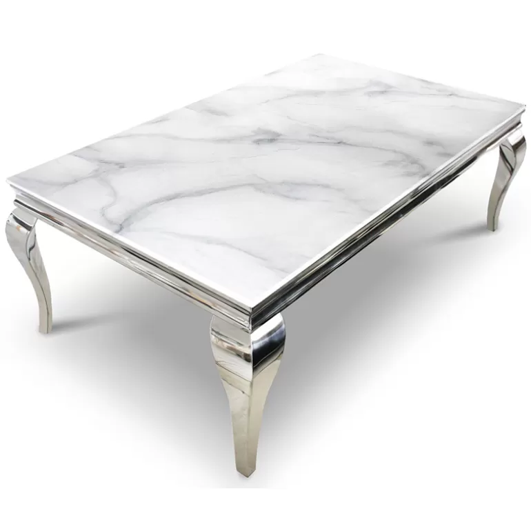 Table basse effet marbre baroque rectangulaire - Betty 120x70<Meubles Moss New