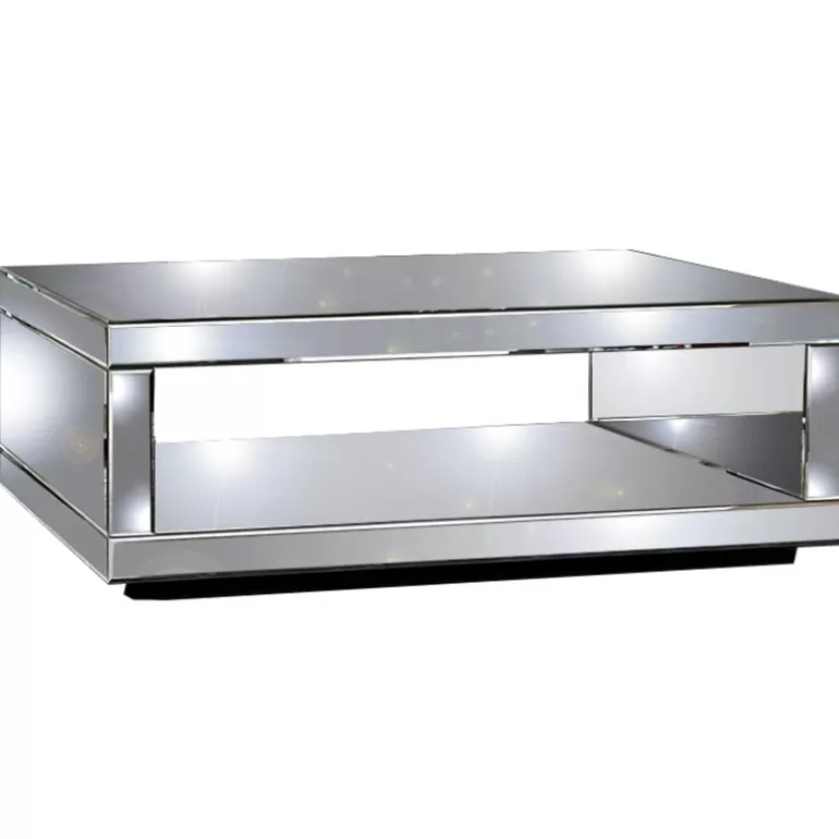 Table basse miroir rectangulaire design - Monaco 122x72<Meubles Moss Store