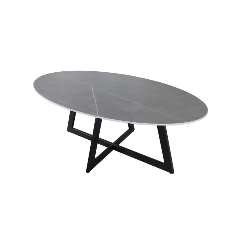 Table basse ovale en ceramique effet marbre<Meubles Moss Shop