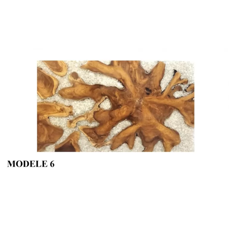 Table basse rectangulaire bois et résine transparente - Adelie 130x80<Meubles Moss Best Sale