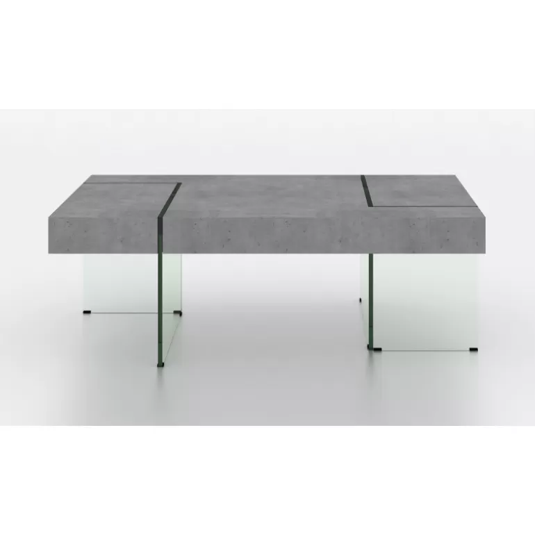 Table basse rectangulaire effet avec pieds verre - Crystalline 120x70<Meubles Moss Clearance