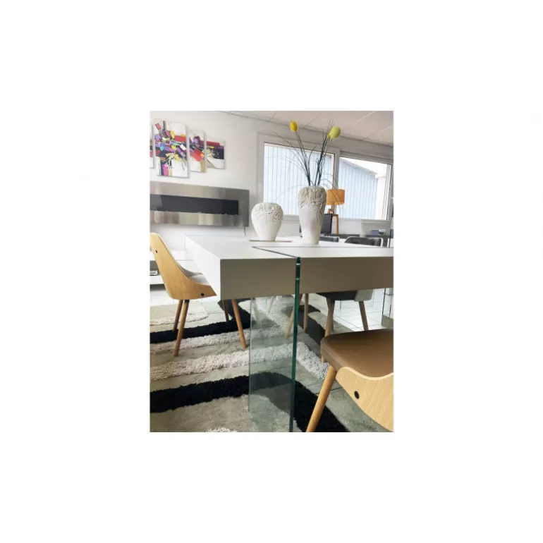 Table basse rectangulaire effet avec pieds verre - Crystalline 120x70<Meubles Moss Clearance