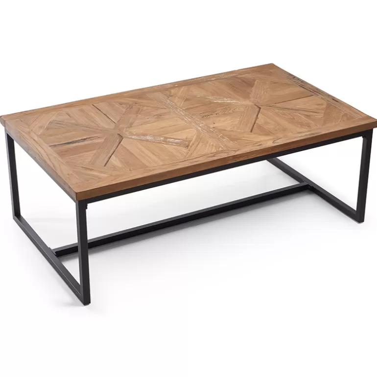 Table basse rectangulaire style industriel en bois - Kingdom 120x70<Meubles Moss Online