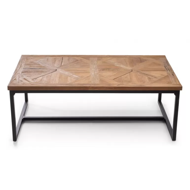 Table basse rectangulaire style industriel en bois - Kingdom 120x70<Meubles Moss Online