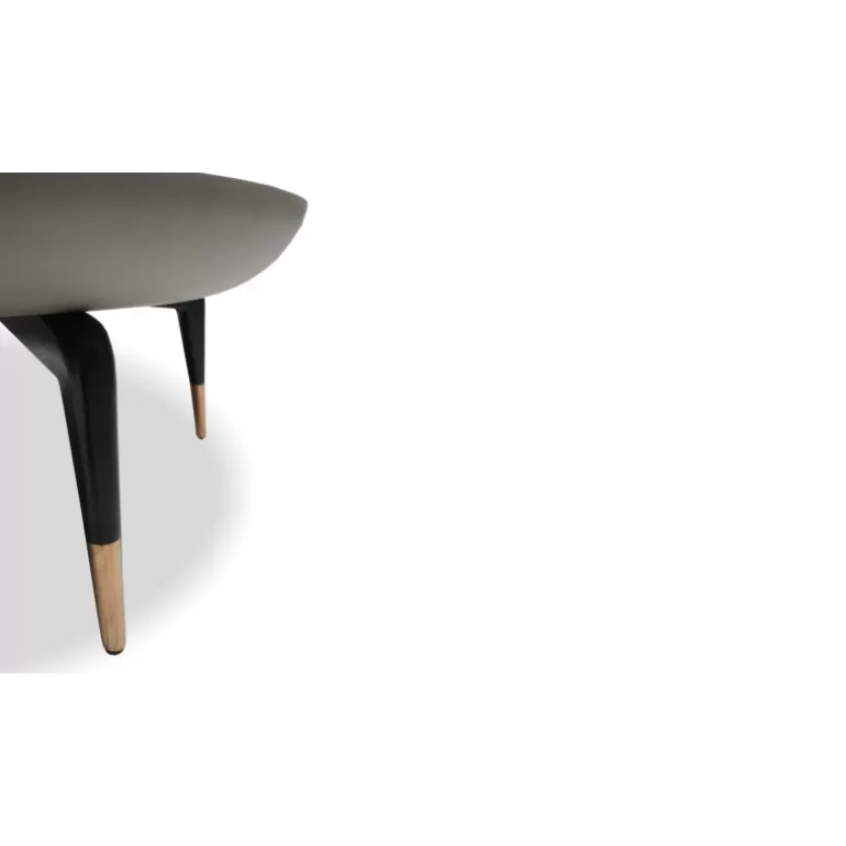 Table basse ronde plateau couleur galet pieds bois - Sohoo Ø80<Meubles Moss Cheap