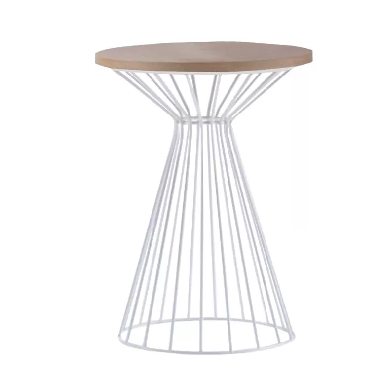 Table d'appoint fil métal blanc - Govik<Meubles Moss Best