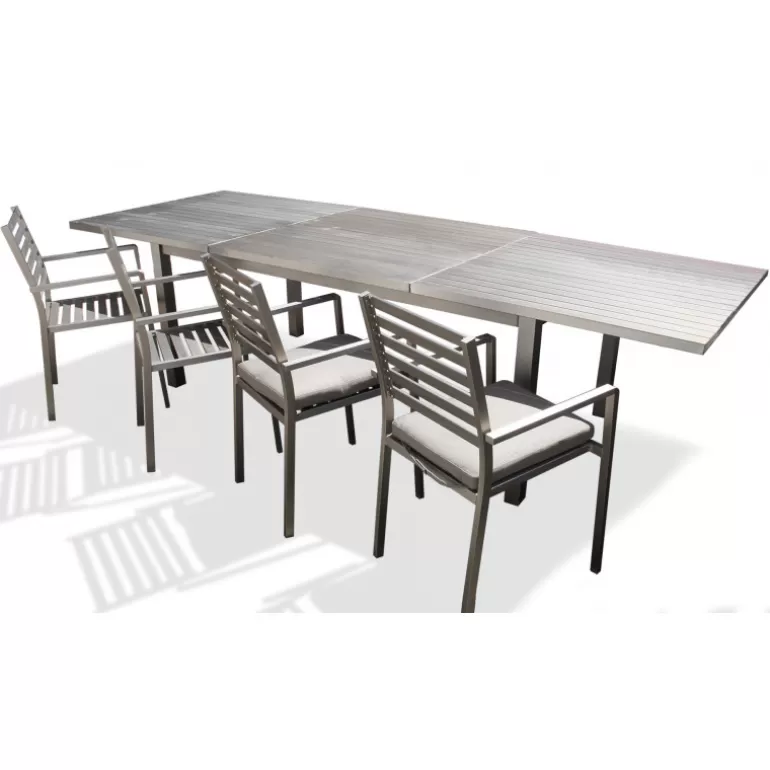 Table de jardin à rallonges + 10 chaises en aluminium - Irwan<Meubles Moss Best