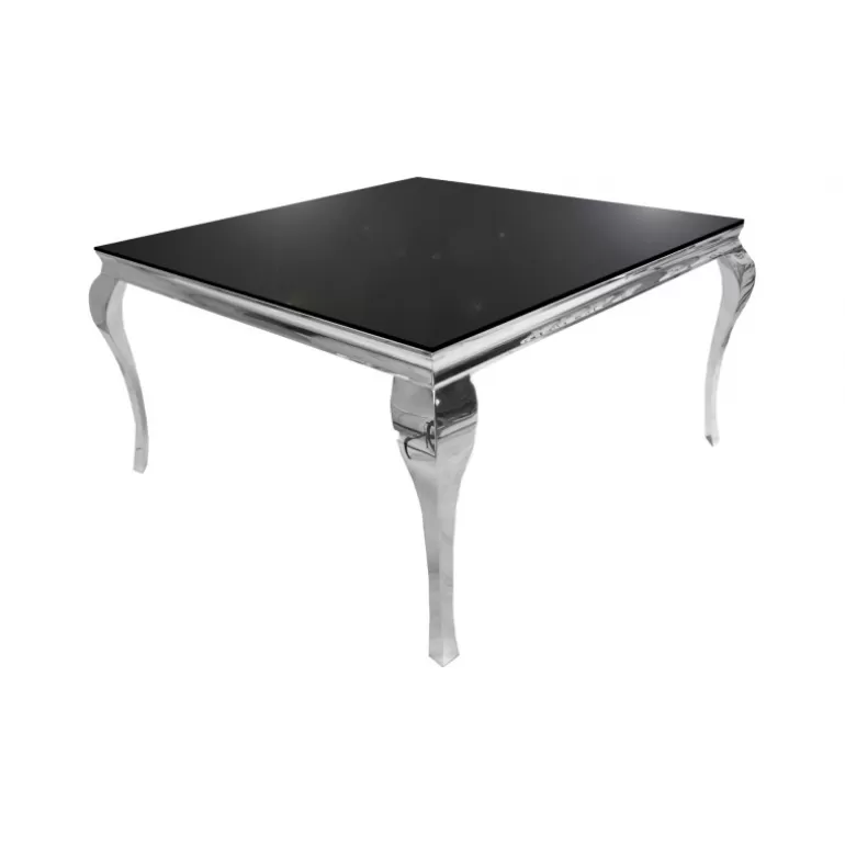 Table de salle à manger baroque plateau verre carrée - Betty 140x140<Meubles Moss Sale