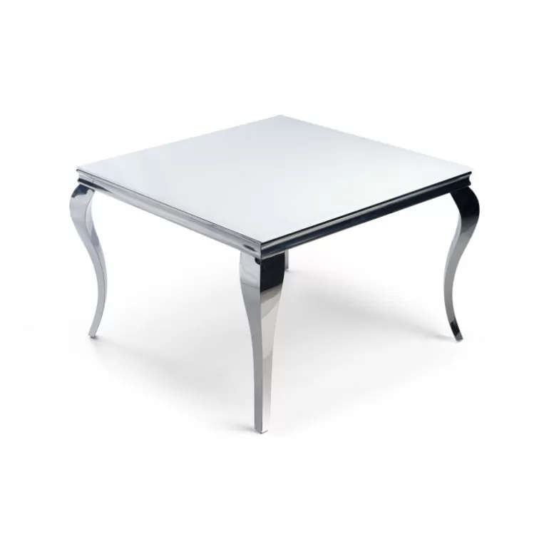 Table de salle à manger baroque plateau verre carrée - Betty 110x110<Meubles Moss Clearance