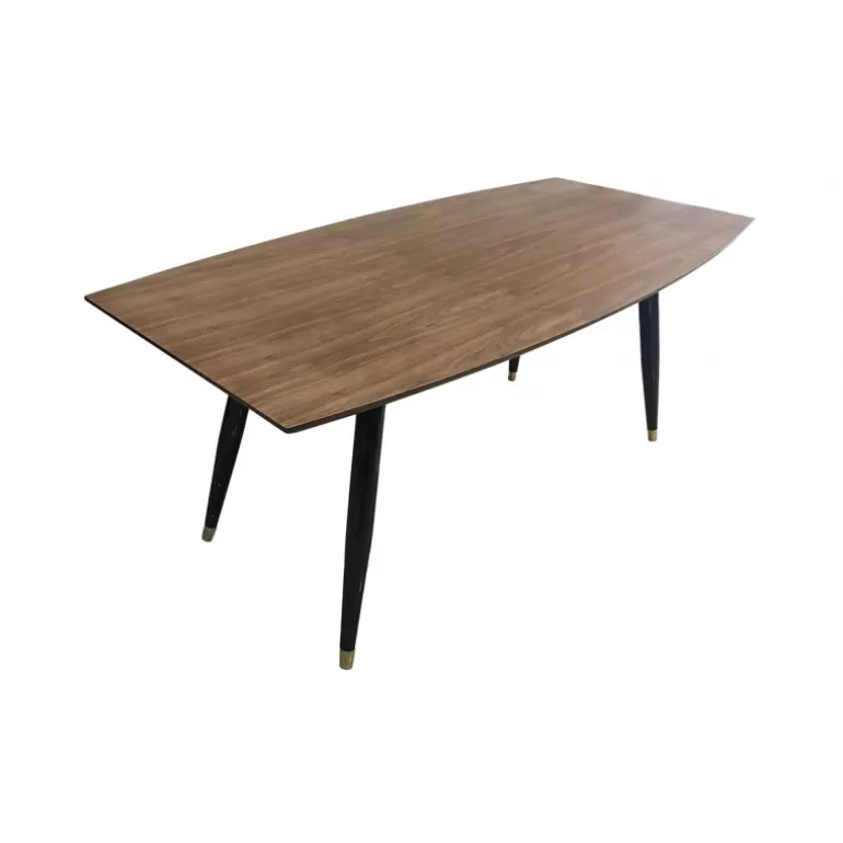 Table de salle à manger bois style rétro piétement métal - Diana 180x90<Meubles Moss Discount