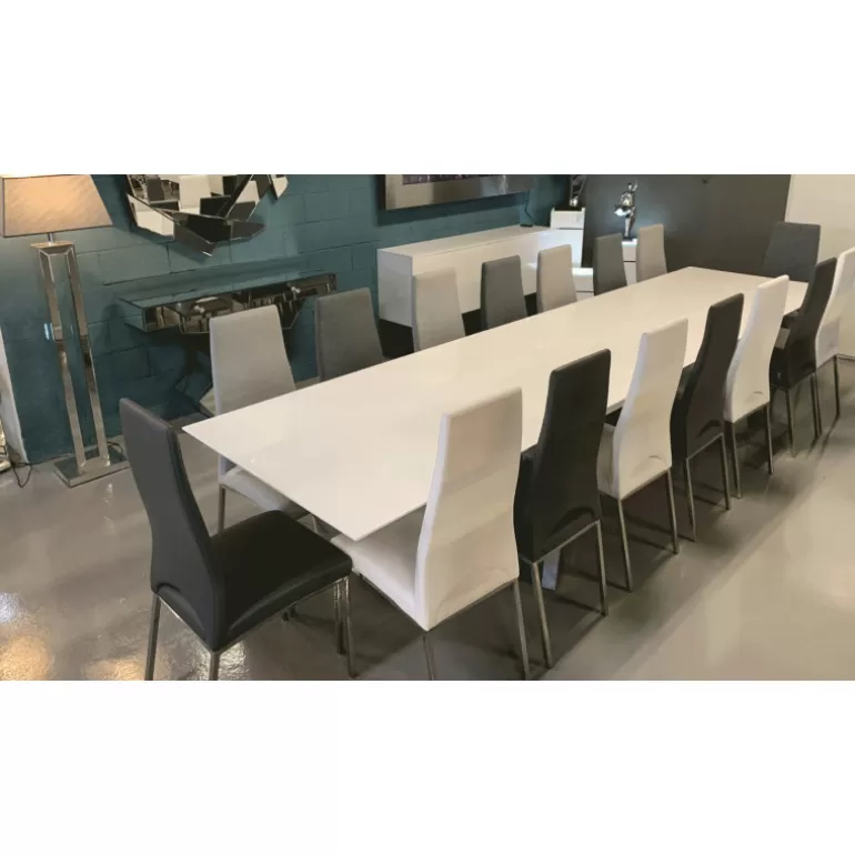 Table de salle à manger extensible 16 personnes laqué - Muonio 220/400x100<Meubles Moss Cheap