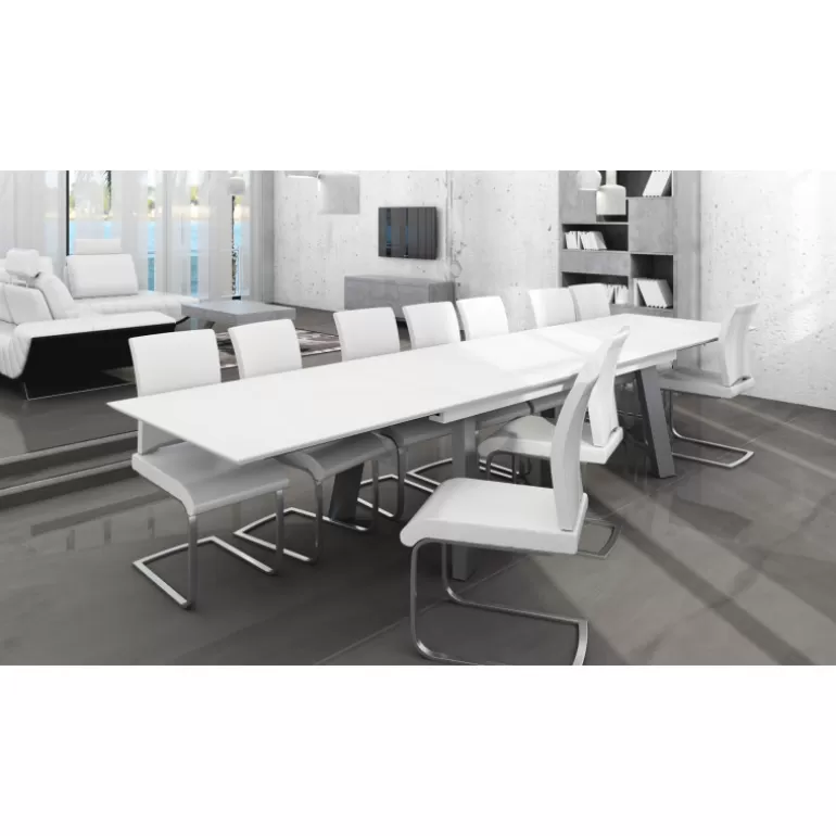 Table de salle à manger extensible 16 personnes laqué - Muonio 220/400x100<Meubles Moss Cheap