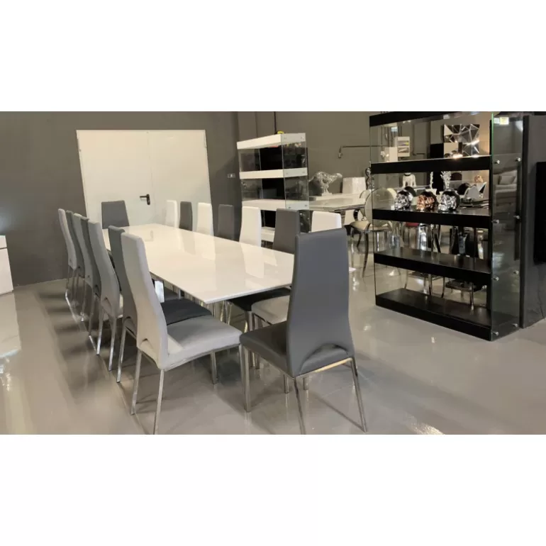 Table de salle à manger extensible 16 personnes laqué - Muonio 220/400x100<Meubles Moss Cheap
